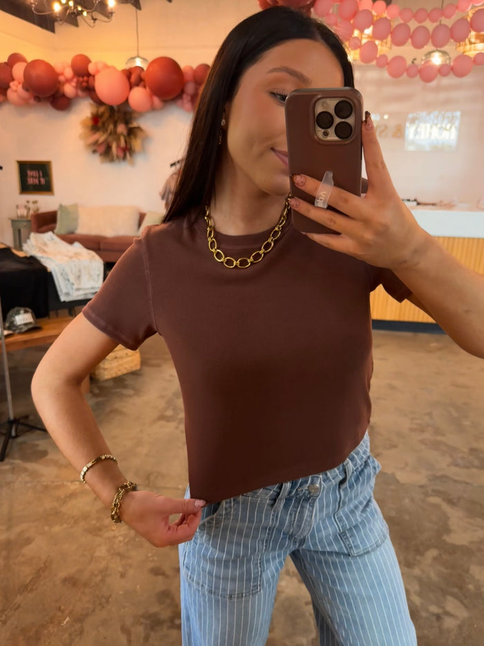 Espresso Cropped Tee
