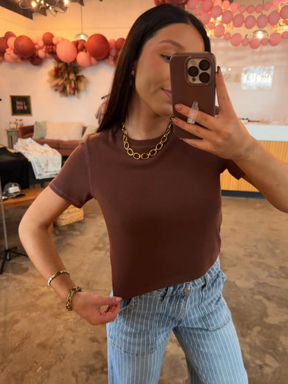 Espresso Cropped Tee