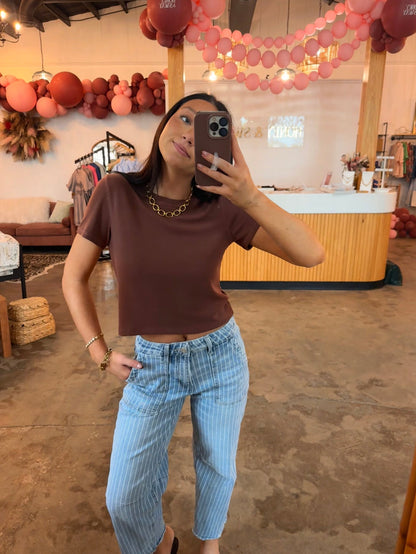 Espresso Cropped Tee