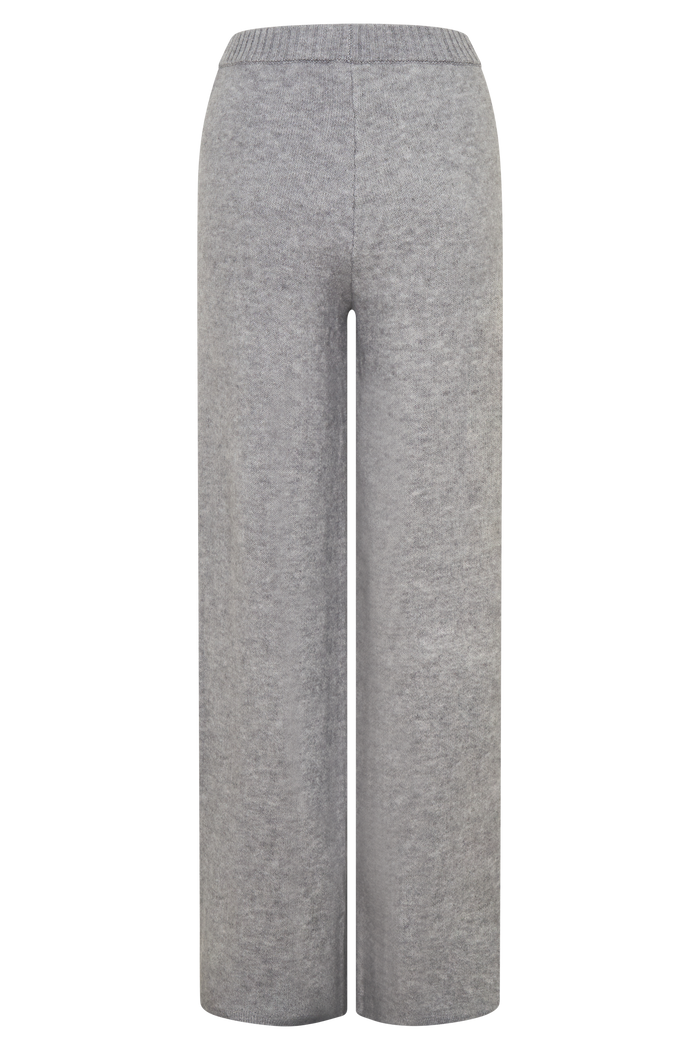 Evan Knit Wide Leg Pants - Grey Marle