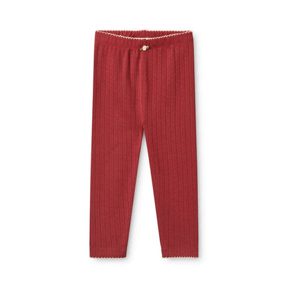Floess – Liva Pointelle Leggings in Dark Cranberry