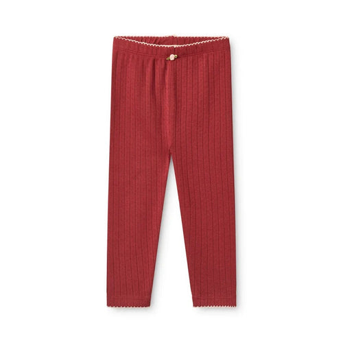 Floess – Liva Pointelle Leggings in Dark Cranberry