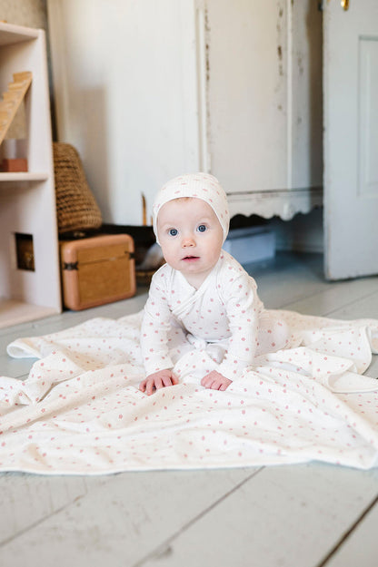 Floral Pink Dot Blanket