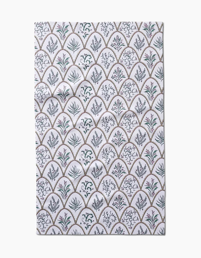 Floral Scallops Kitchen Tea Towel