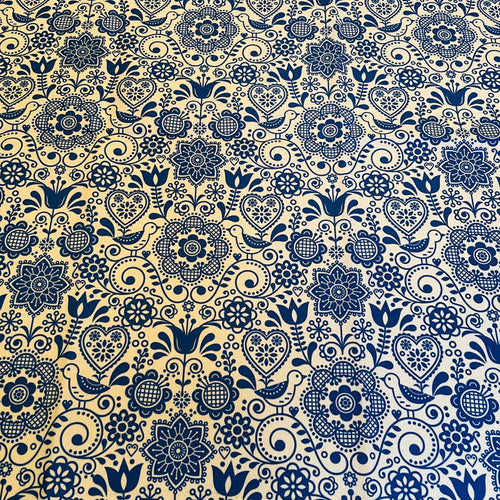 Folk Art Flowers & Birds Fabric