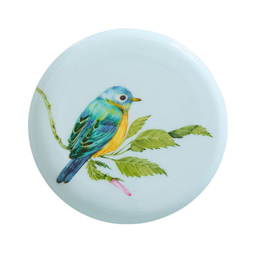 Folk Garden Round Dish Soft Blue