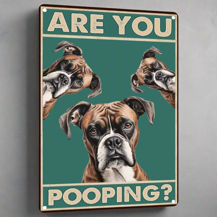 Funny Boxer Bathroom Metal Sign