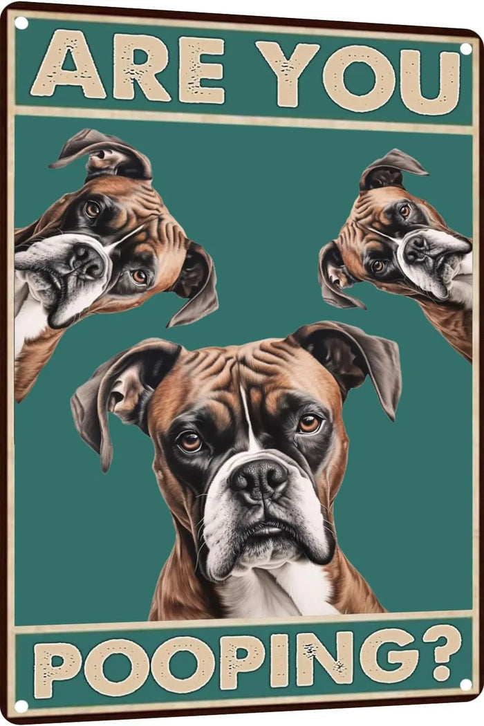 Funny Boxer Bathroom Metal Sign