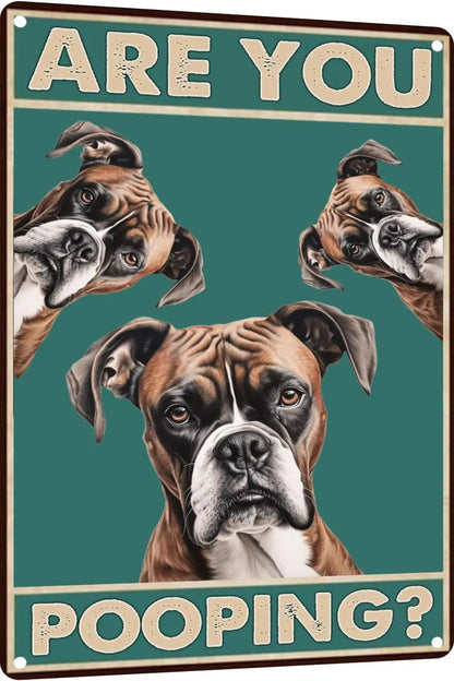 Funny Boxer Bathroom Metal Sign