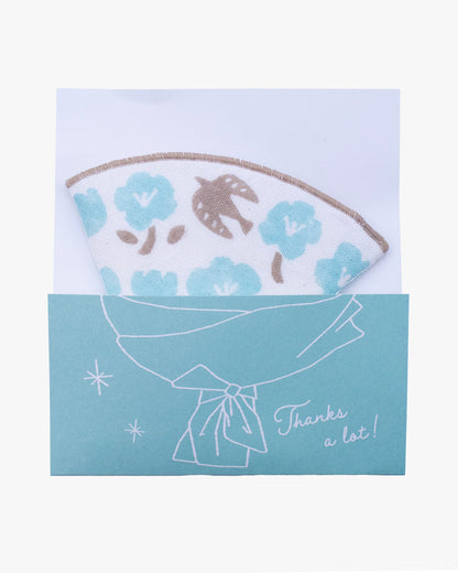 Gauze Handkerchief, Bisque, Flower Bouquet