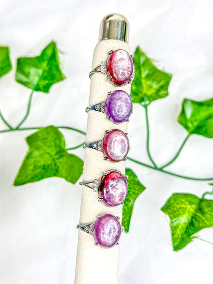 Gem Lepidolite Ring (adjustable)