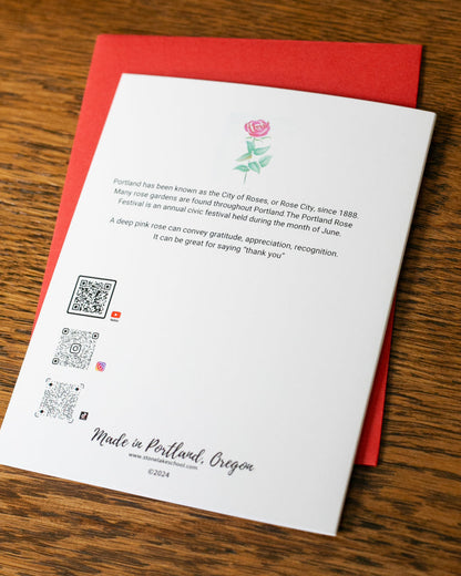 Greeting Cards, Card with Envelope, Portland City Rose