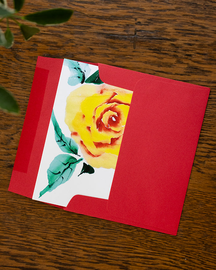 Greeting Cards, Card with Envelope, Yellow Portland City Rose