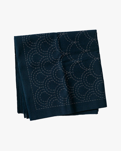 Hana-Fukin Sashiko Sampler, Nagomi Seigaiha, Navy