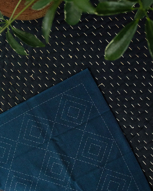 Hana-Fukin Sashiko Sampler, Tatemimasu, Navy
