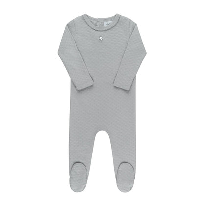 Heart and Star Button Pointelle Collection - Footie