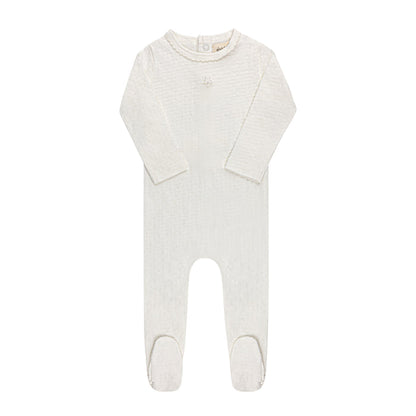 Heart and Star Button Pointelle Collection - Footie