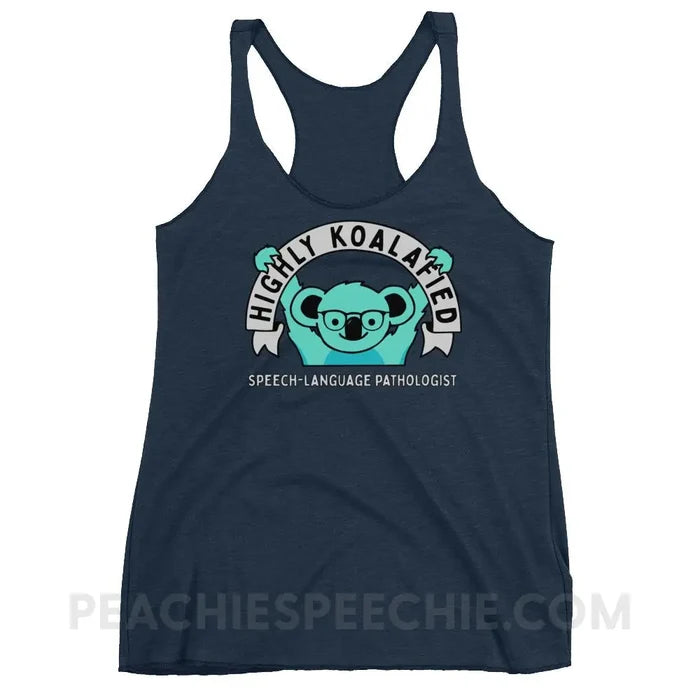 Highly Koalafied SLP Tri-Blend Racerback - Vintage Navy / XS - Tank Tops peachiespeechie.com