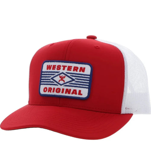 Hooey "Circuit" Trucker Ball Cap- Red & White