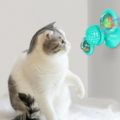 Interactive Cat Toy – Windmill Spinner with Fish Design for Kittens