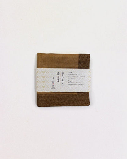 Japanese Handkerchief, Classic, Menasa, Brown Seigaiha