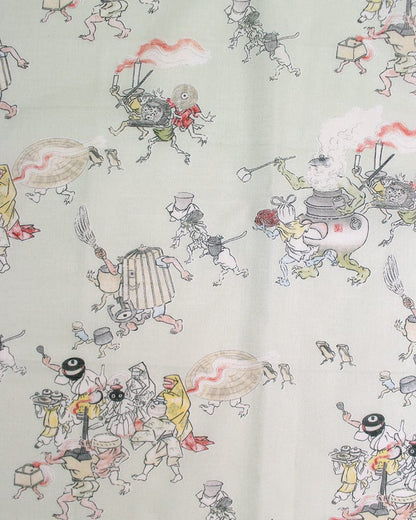Japanese Handkerchief, Classic, Yokai, Hyakki Yagyo, Light Green