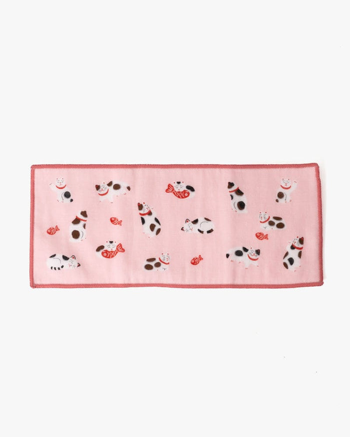 Japanese Handkerchief, Microfiber Reversible Rectangle, Cats