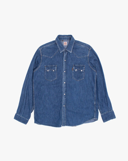 Japanese Repro Long-Sleeve Shirt, L, Standard California, Blue Denim