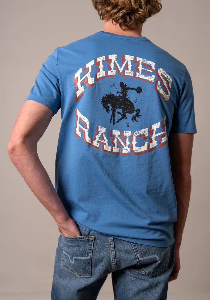 Kimes Ranch Lucky B Bucking T-Shirt in Mid Blue