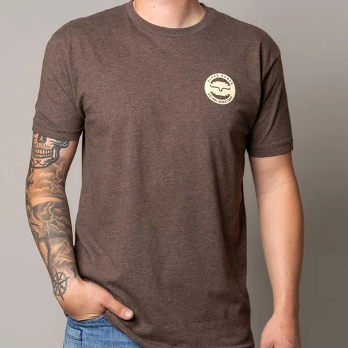 Kimes Ranch Wood Stamp T-Shirt in Heather Espresso