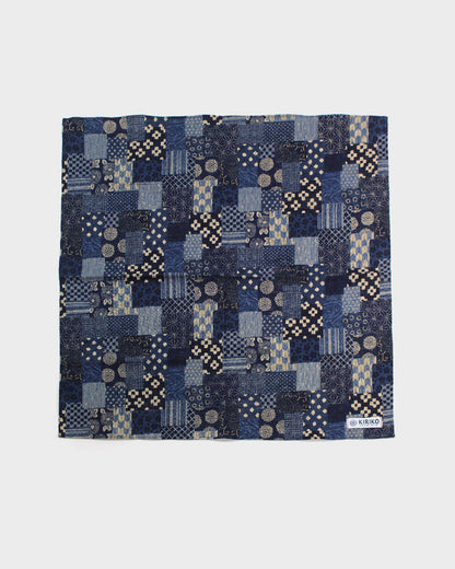 Kiriko Original Bandana, Classic, Small Indigo Patchwork Style