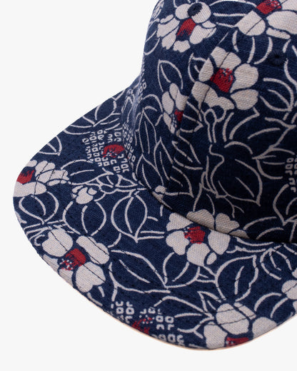 Kiriko Original Cap, 6-Panel, Indigo Tsubaki with Sashiko Underbill
