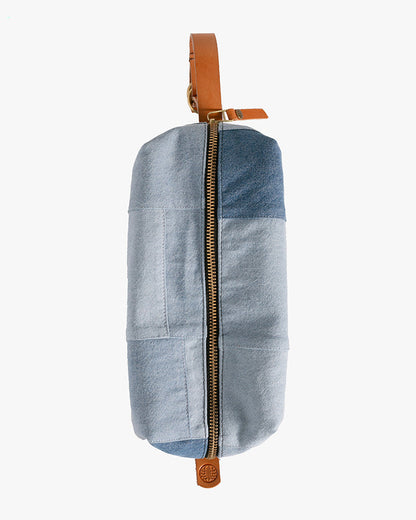 Kiriko Original Dopp Kit, Patched Denim Light Wash