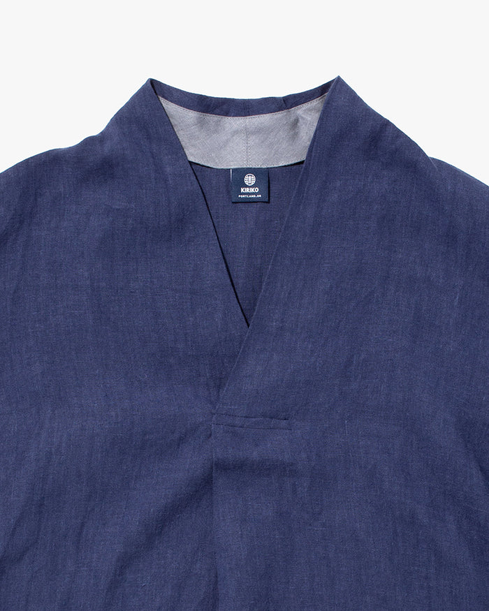 Kiriko Original French Linen Tunic, Indigo