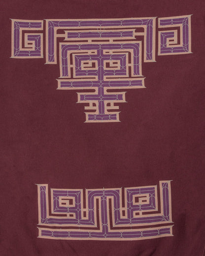 Kiriko Original Hoodie, Printed Ainu, Maroon