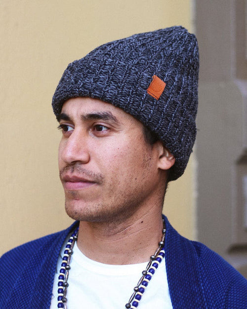 Kiriko Original Knit Cap, Marbled Charcoal, 9 ˝