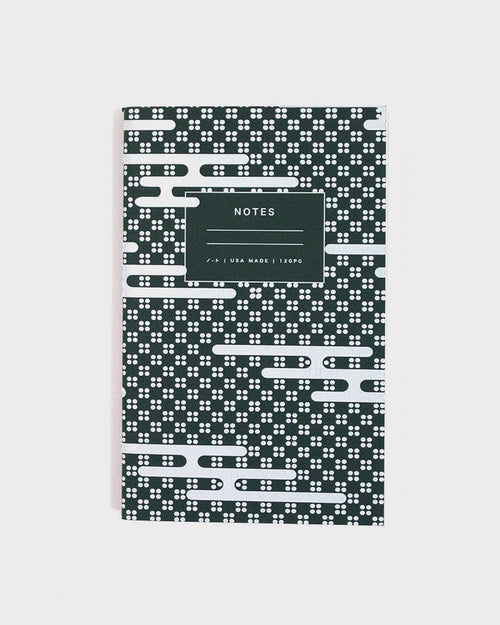 Kiriko Original Lined Notebook, Green Kumo