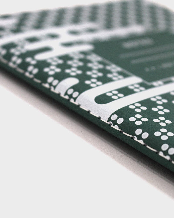 Kiriko Original Lined Notebook, Green Kumo