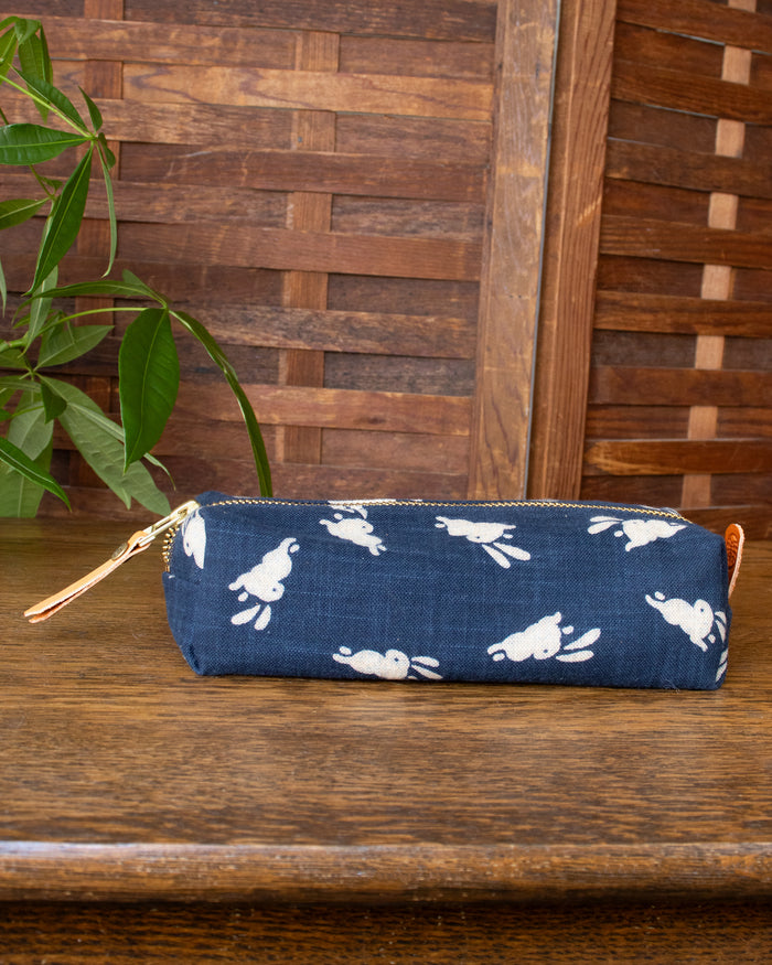 Kiriko Original Pencil Pouch, Indigo Usagi