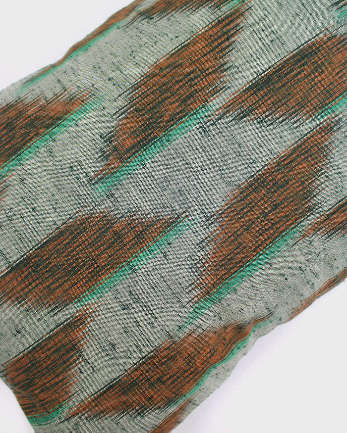 Kiriko Original Pillow, Orange and Teal Kasuri
