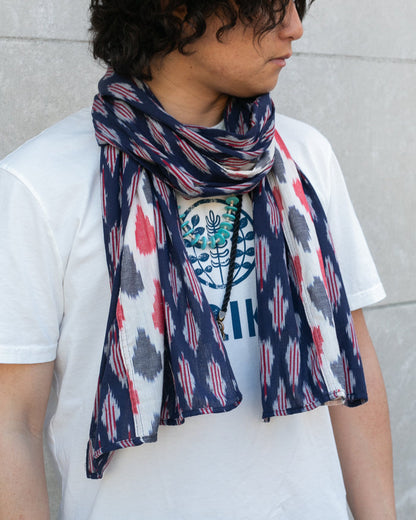 Kiriko Original Scarf, Triple Split, Indian Kasuri, #3