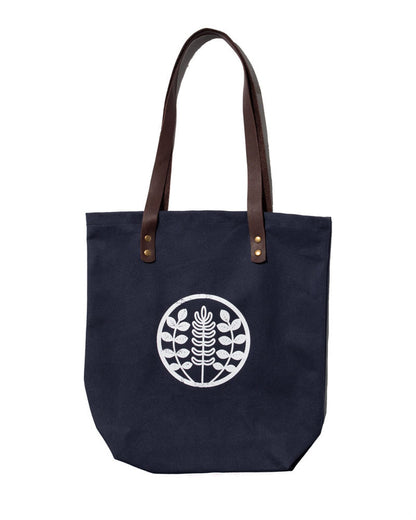 Navy canvas tote bag with Kiriko logo
