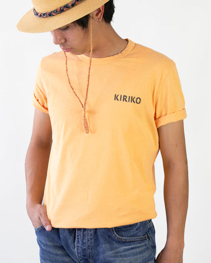 Kiriko Original Tee, 6 oz Cotton, Yellow with Indigo Koi-Dragon