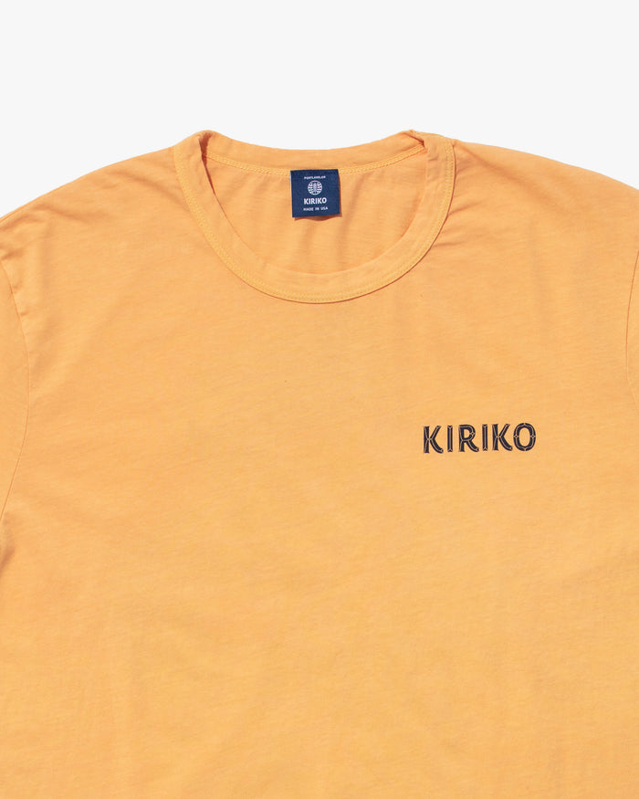 Kiriko Original Tee, 6 oz Cotton, Yellow with Indigo Koi-Dragon