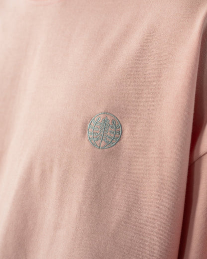 Kiriko Original Tee, Printed Daruma, Pink with Grey