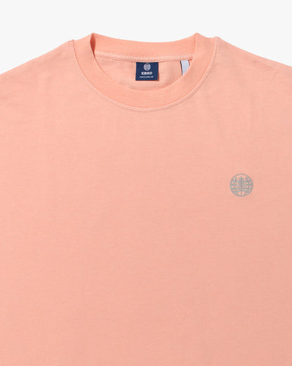 Kiriko Original Tee, Printed Daruma, Pink with Grey