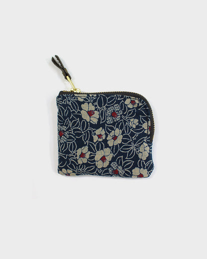 Kiriko Original, Zipper Wallet, Indigo Small Tsubaki
