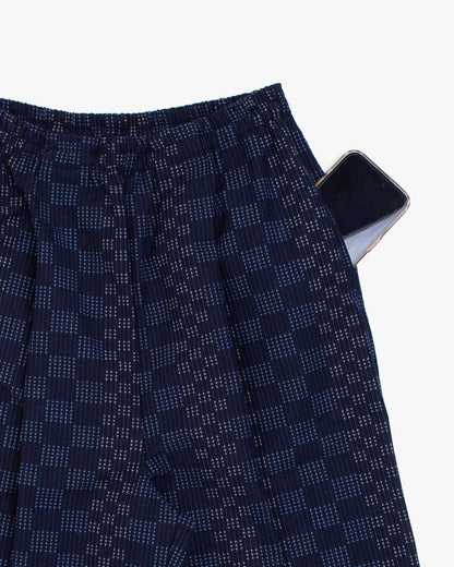 Kiriko x ToK, Lantern Pants, Indigo with Blue and White Jyuji