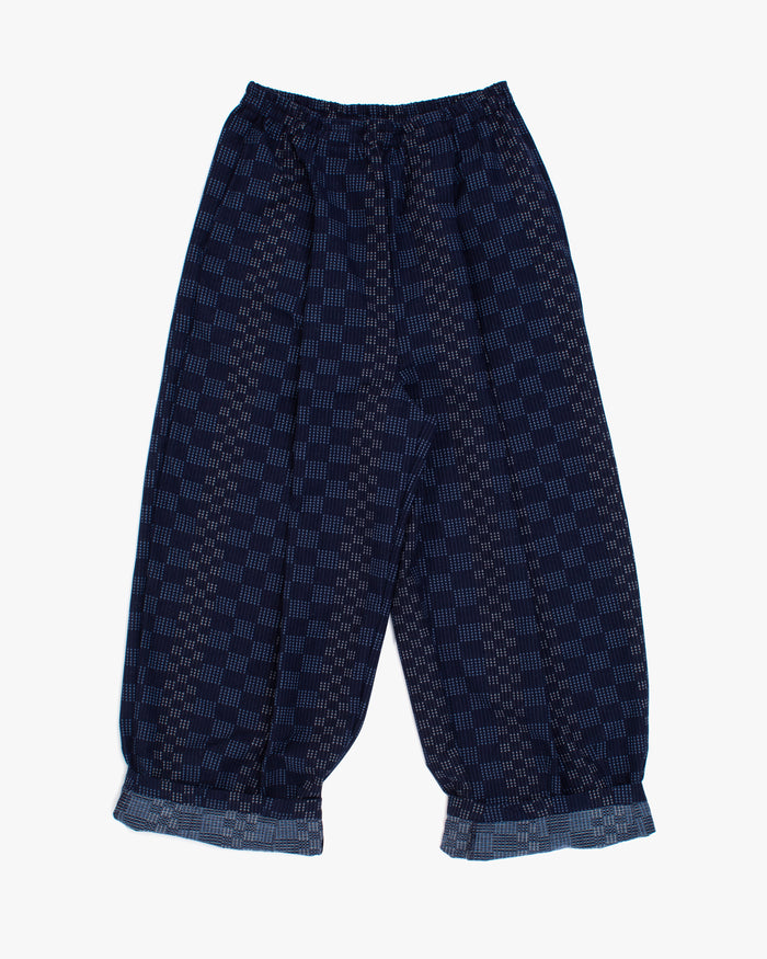 Kiriko x ToK, Lantern Pants, Indigo with Blue and White Jyuji