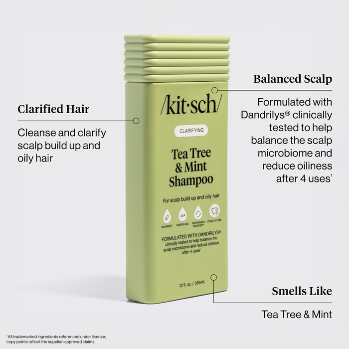 Kitsch Clarifying Tea Tree & Mint Shampoo & Conditioner Bottle Duo -2pc